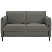 2,5-SITZER Echtleder Dunkelgrau  - Dunkelgrau/Schwarz, Design, Leder/Metall (164/84/99cm) - Dieter Knoll