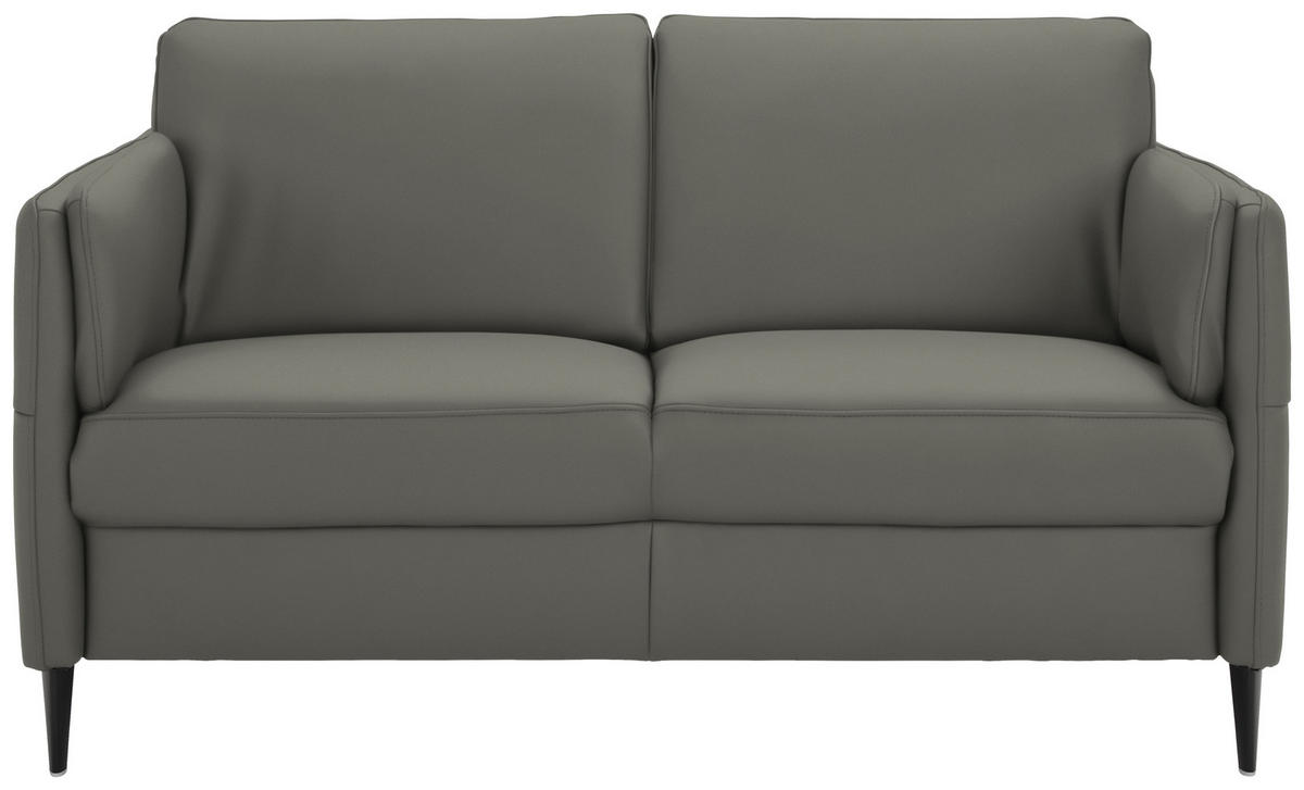 2,5-SITZER Echtleder Dunkelgrau  - Dunkelgrau/Schwarz, Design, Leder/Metall (164/84/99cm) - Dieter Knoll