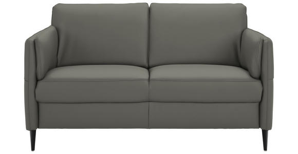 2,5-SITZER Latina in Echtleder Dunkelgrau   - Dunkelgrau/Schwarz, Design, Leder/Metall (164/84/99cm) - Dieter Knoll