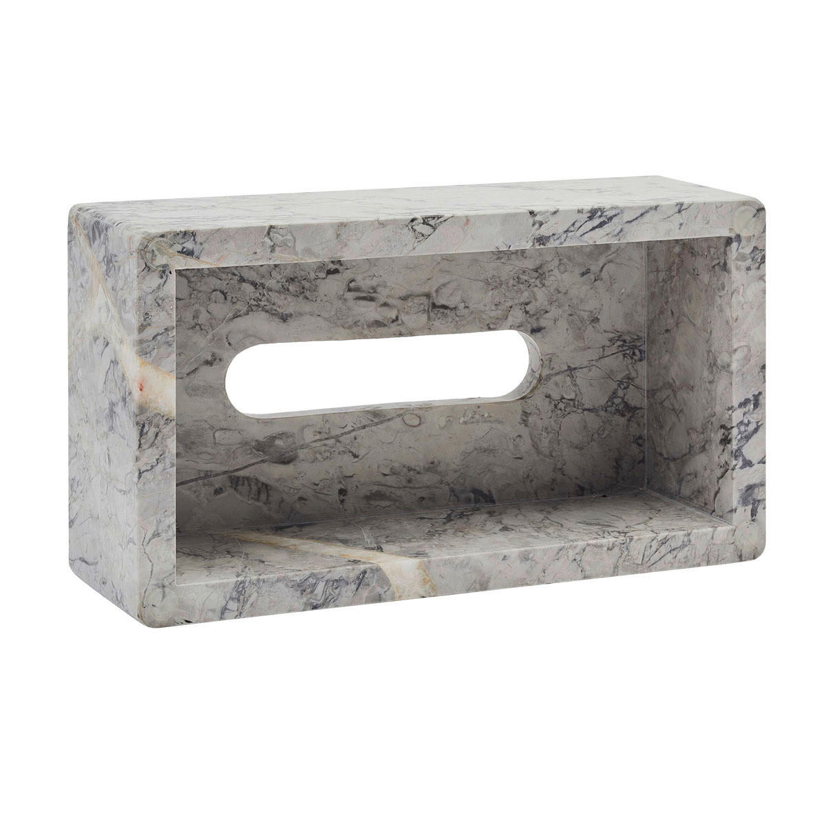 TASCHENTUCHBOX - Schwarz/Weiß, Basics, Stein (27.3/14.4/9.2cm) - Aquanova