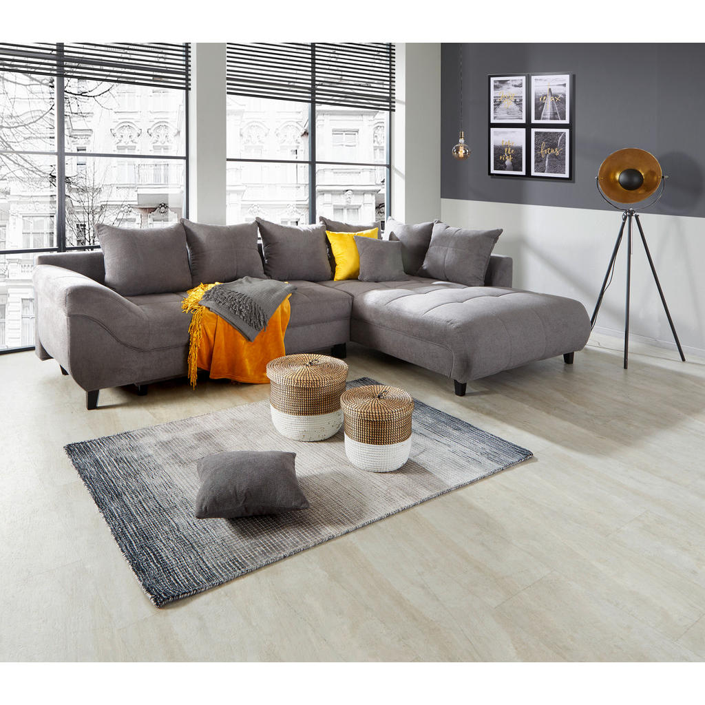 Thumbnail - Livetastic Ecksofa, Grau, Textil, 4-Sitzer, Füllung: Schaumstoff, Ottomane rechts, L-Form, 309x197 cm, Made in EU, seite...