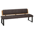 SITZBANK 200/85/60 cm in Grau, Eichefarben - Eichefarben/Schwarz, MODERN, Holz/Textil (200/85/60cm) - Venda