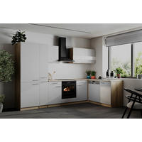 HÖRNKÖK 310/172 cm  i vit  - stålfärgad/vit, Basics, metall/trämaterial (310/172cm) - Respekta