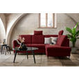 ECKSOFA in Chenille Rot  - Rot/Schwarz, MODERN, Holz/Textil (241/184cm) - Carryhome