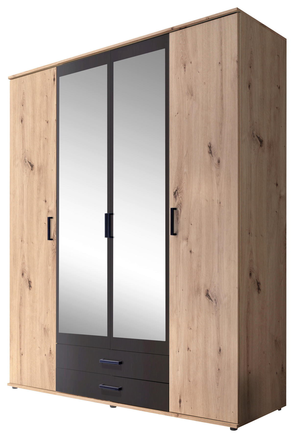 ORMAR S KLASIČNIM VRATIMA antracit, boje hrasta   - boje hrasta/antracit, Moderno, staklo/drvni materijal (159,3/196,3/53,5cm) - Ti'me