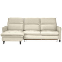 ECKSOFA Creme Chenille  - Creme/Schwarz, KONVENTIONELL, Textil/Metall (190/254cm) - Livetastic