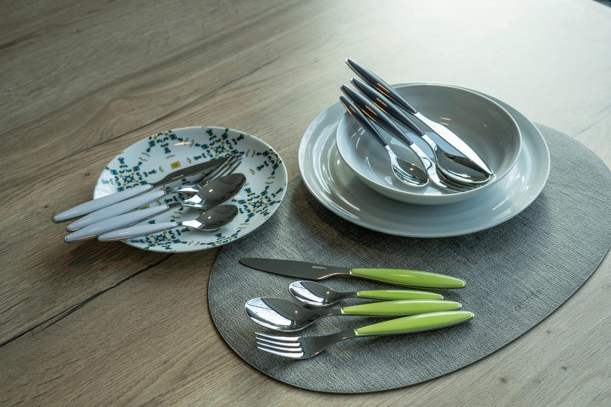 BESTECKSET Feeling 24-teilig Edelstahl  - Schwarz, Basics, Kunststoff/Metall - GUZZINI