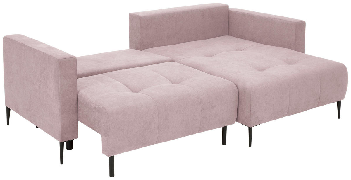 KUTNA GARNITURA tekstil  ružičasta   - ružičasta/crna, Konvencionalno, tekstil/metal (226/155cm) - Carryhome