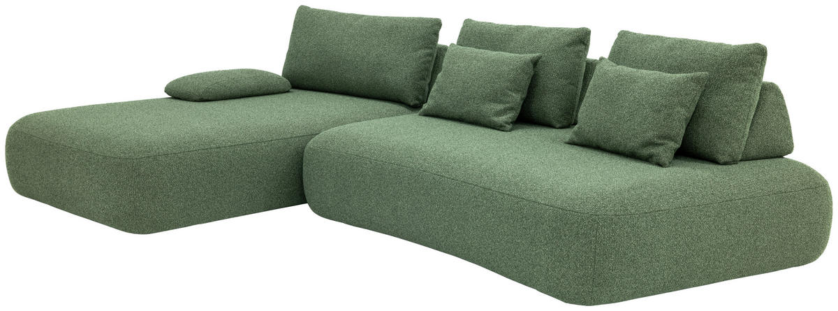 ECKSOFA Chilliano Grün Webstoff  - Schwarz/Grün, Design, Kunststoff/Textil (200/325cm) - Chilliano