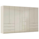 DREHTÜRENSCHRANK 350/223/61 cm,  in Champagner, 7-türig  - Champagner, Basics, Glas/Holzwerkstoff (350/223/61cm) - Novel