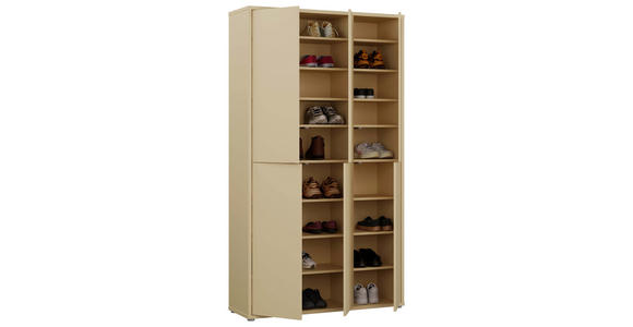 SCHUHSCHRANK  in 109,2/191,9/34,9 cm  - Hellgelb/Grau, MODERN, Holzwerkstoff/Kunststoff (109,2/191,9/34,9cm) - Carryhome