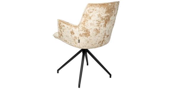 ARMLEHNSTUHL  Stoffauswahl, Sitzfläche 360° drehbar, automatische Rückholfunktion Samt  - Taupe/Schwarz, Design, Textil/Metall (59/89,5/63cm) - Novel