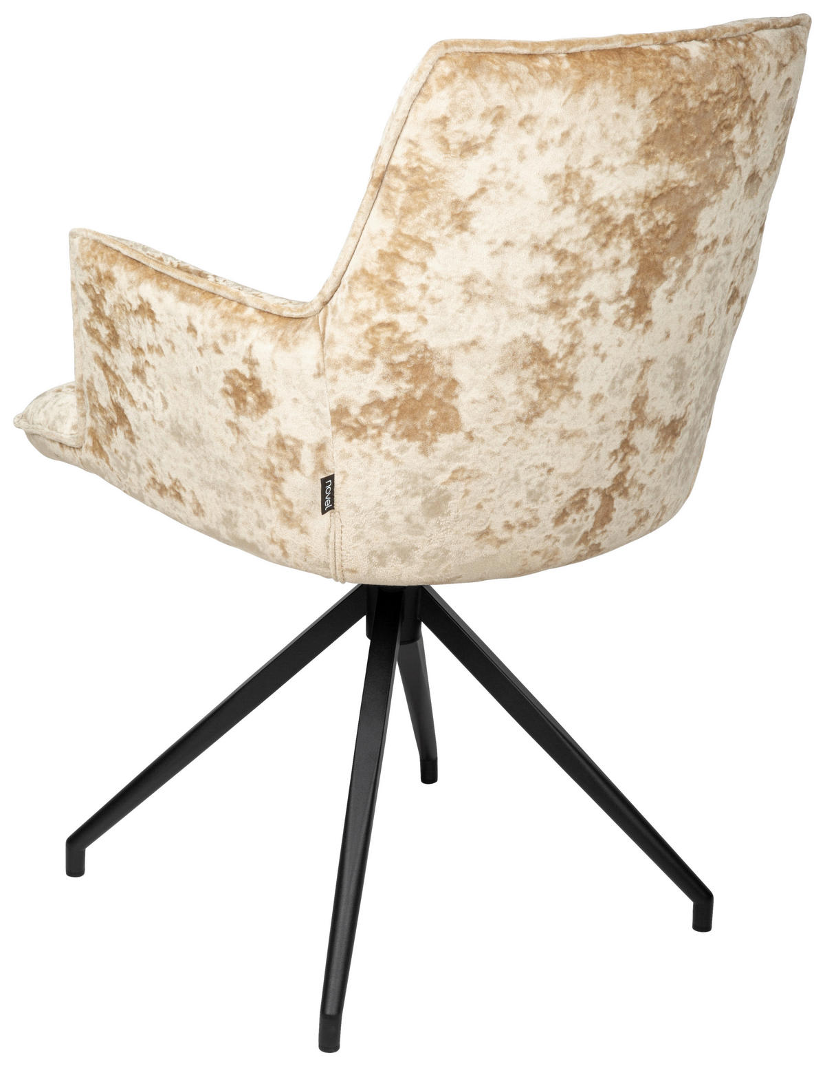 ARMLEHNSTUHL  in Eisen Samt  - Taupe/Schwarz, Design, Textil/Metall (59/89,5/63cm) - Novel