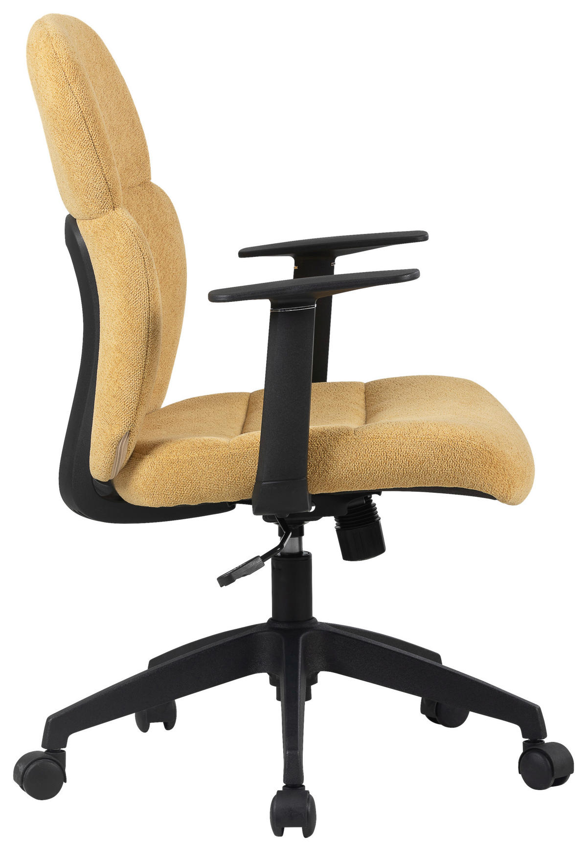 DREHSTUHL Webstoff Gelb, Schwarz  - Gelb/Schwarz, Design, Kunststoff/Textil (60/93,5-101/57cm) - Modante