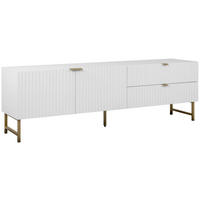 LOWBOARD Weiß  - Goldfarben/Weiß, Design, Holzwerkstoff/Kunststoff (179/61/41cm) - MID.YOU