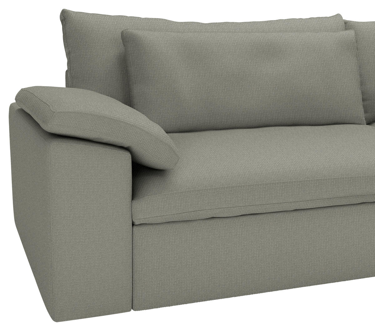 ECKSOFA  Chenille Graubraun  - Graubraun/Schwarz, Modern, Kunststoff/Textil (306/198cm) - Carryhome