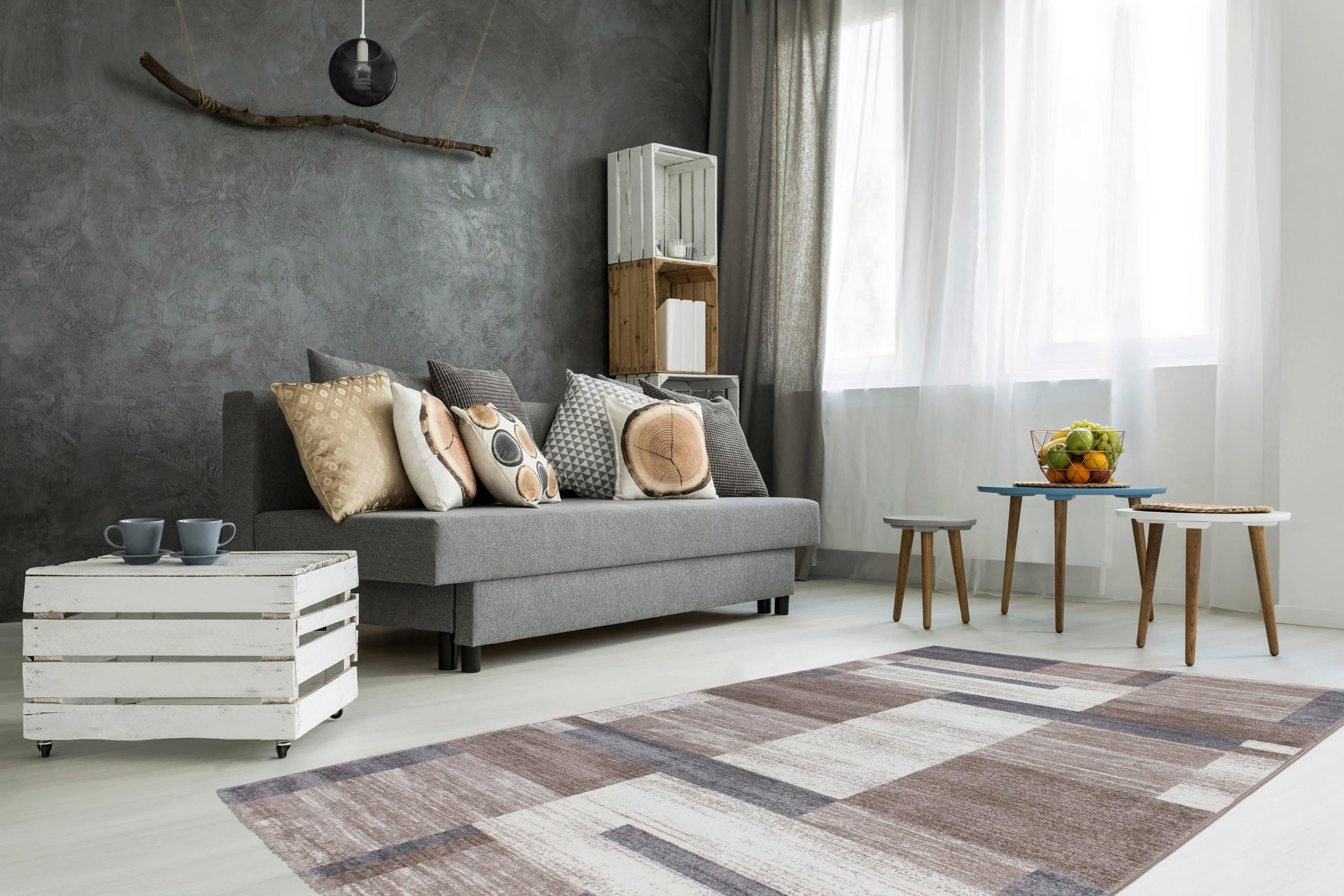 TKANA PREPROGA FEELING 200X290 200/290 cm taftano srebrne barve, bež - srebrne barve/bež, Basics, tekstil (200/290cm)