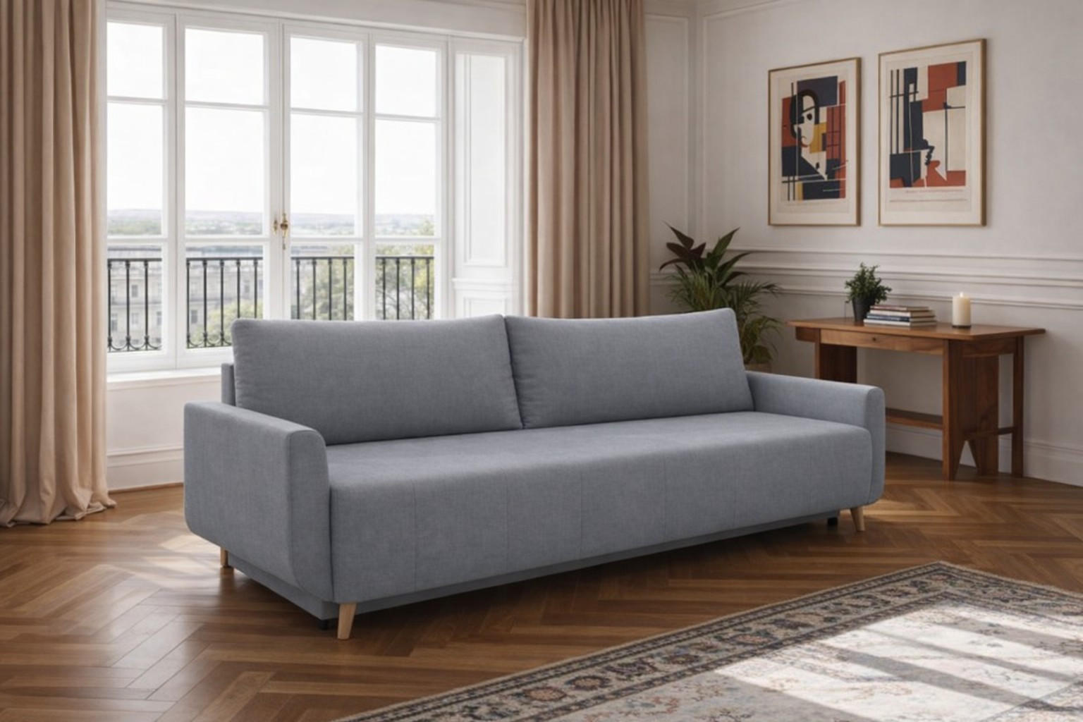 SCHLAFSOFA DUO Mikrofaser Grau  inkl. Rückenkissen, Bettkasten, Schlaffunktion, Rücken echt  - Naturfarben/Grau, Design, Textil (218/90/110cm) - P & B
