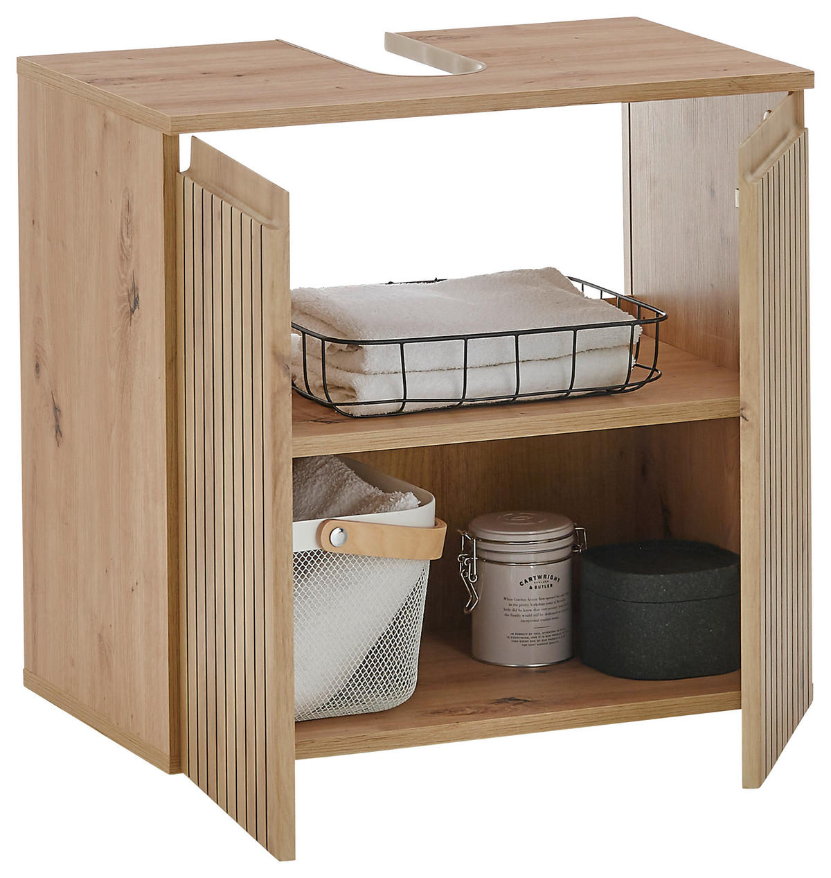 WASCHBECKENUNTERSCHRANK 60/57/36 cm  - Schwarz/Eiche Artisan, MODERN, Holzwerkstoff/Kunststoff (60/57/36cm) - MID.YOU