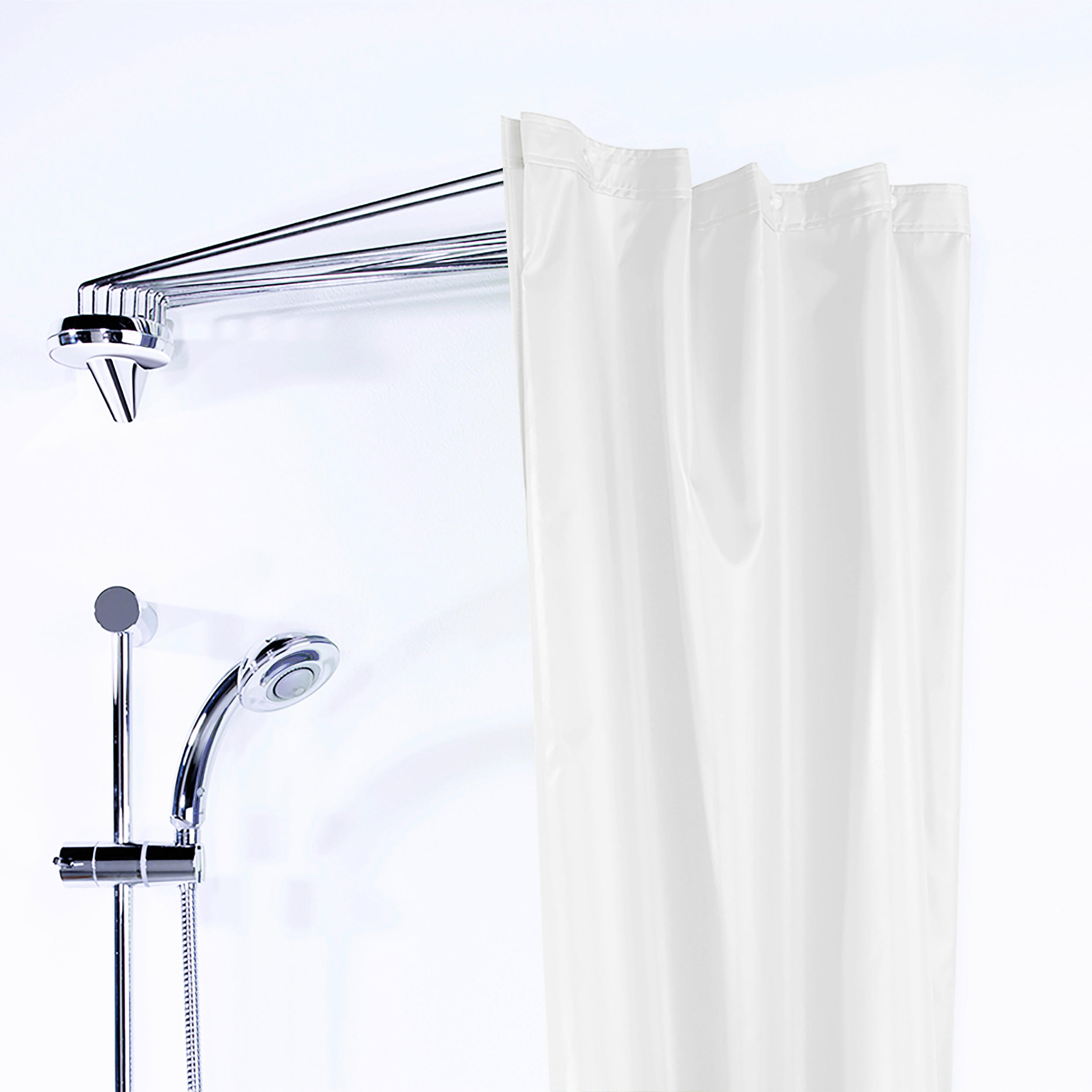 DUSCHVORHANG OMBRELLA 200/170 cm  - Weiß, Basics, Kunststoff (200/170cm) - Spirella