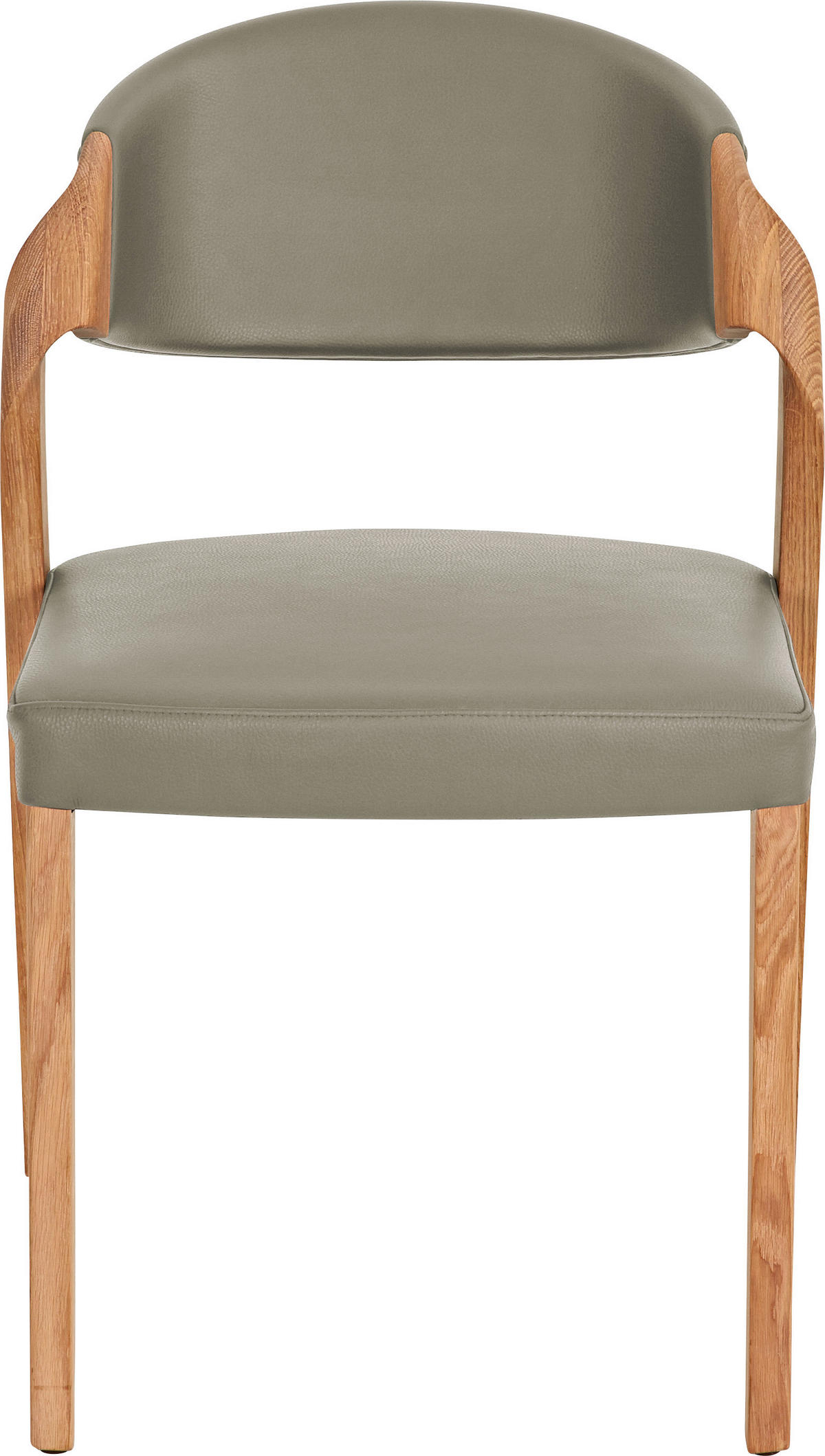 STUHL Echtleder Eichefarben, Hellbraun Altholz, Eiche massiv  - Hellbraun/Eichefarben, Natur, Leder/Holz (53/82/57cm) - Voglauer