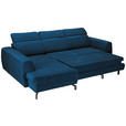 ECKSOFA Blau Chenille  - Blau/Schwarz, KONVENTIONELL, Textil/Metall (185/266cm) - Carryhome
