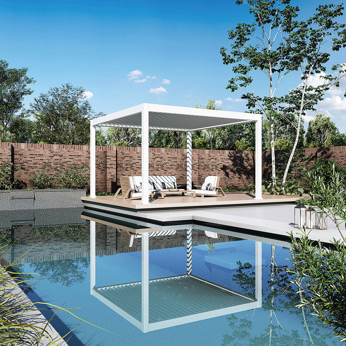 PERGOLA 400/255/400 cm   - Weiß, Basics, Metall (400/255/400cm) - WEIDE