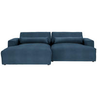 ECKSOFA Felicia in Chenille Blau  187/268 cm  - Blau/Schwarz, Design, Kunststoff/Textil (187/268cm) - Stylife