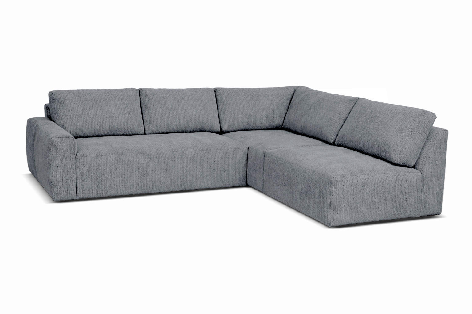 ECKSOFA  MAZA Grau Cord  - Schwarz/Grau, Design, Textil (275/237cm) - Livetastic