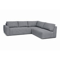 ECKSOFA  MAZA Grau Cord  - Schwarz/Grau, Design, Textil (275/237cm) - Livetastic