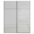 SCHWEBETÜRENSCHRANK 162/223/68 cm 2-türig Grau, Weiß  - Chromfarben/Weiß, KONVENTIONELL, Glas/Holzwerkstoff (162/223/68cm) - Novel