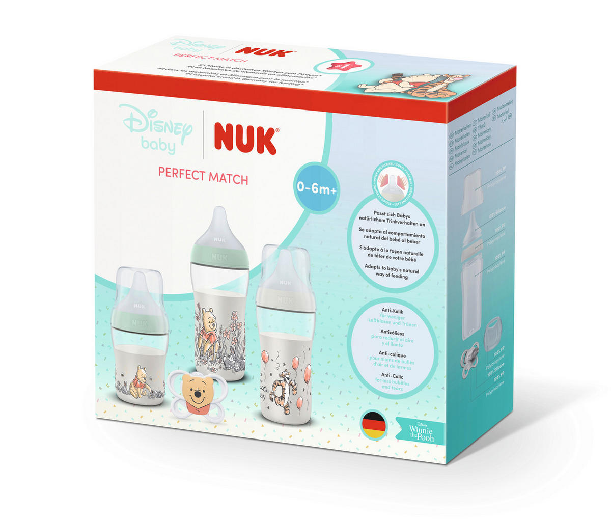 FLÄSCHCHENSET Perfect Match Disney Winnie 4-teilig  - Multicolor, Basics, Kunststoff (7,2/21,3/19,4cm) - NUK