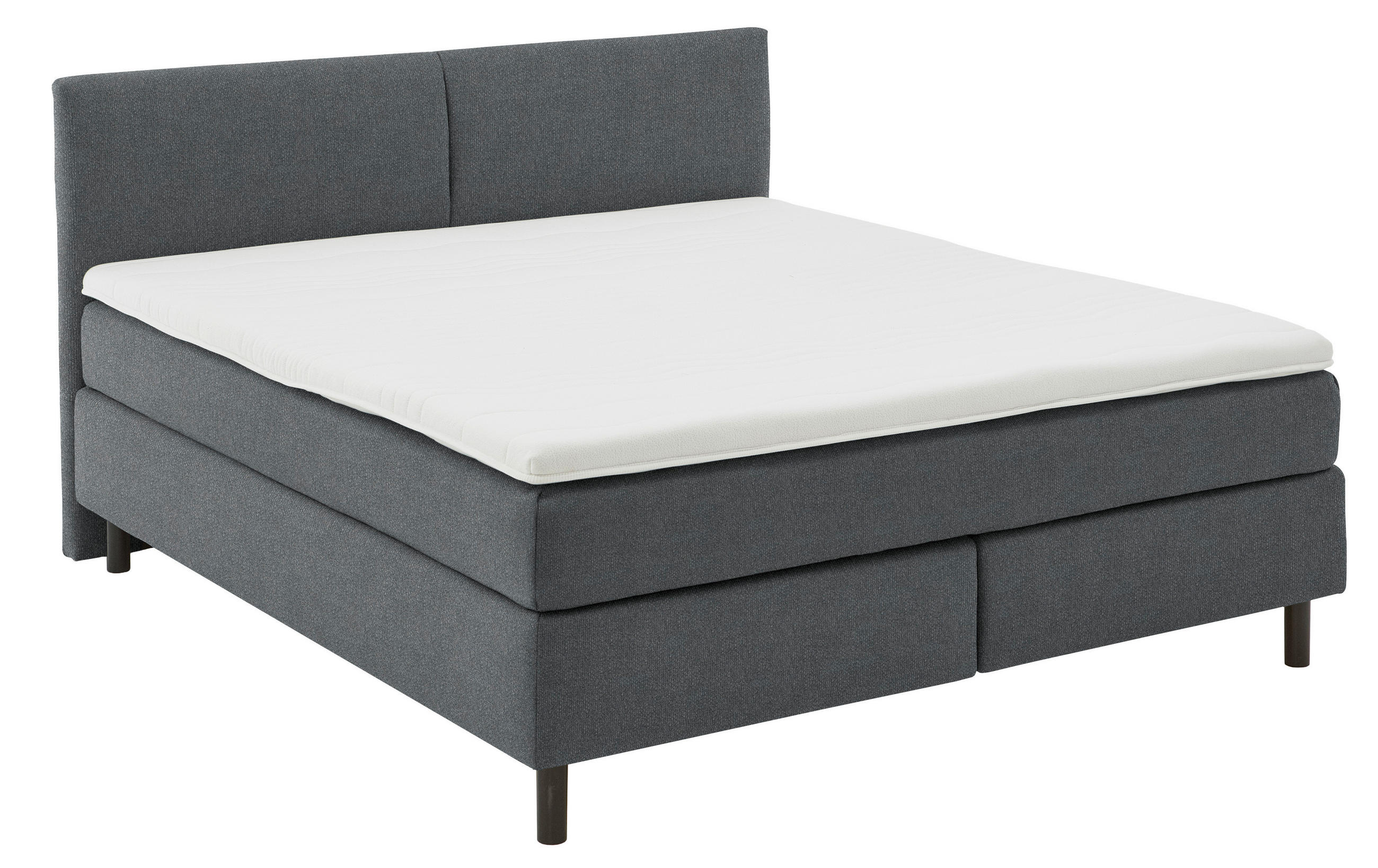 BOXSPRINGBETT 180/200 cm  in Anthrazit  - Anthrazit/Schwarz, MODERN, Kunststoff/Textil (180/200cm) - Beldomo - Sleep
