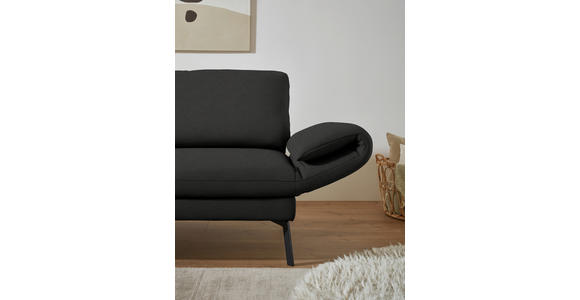 ECKSOFA  in Flachgewebe Anthrazit  175-224/255-365 cm  - Anthrazit/Schwarz, Design, Textil/Metall (175-224/255-365cm) - Dieter Knoll
