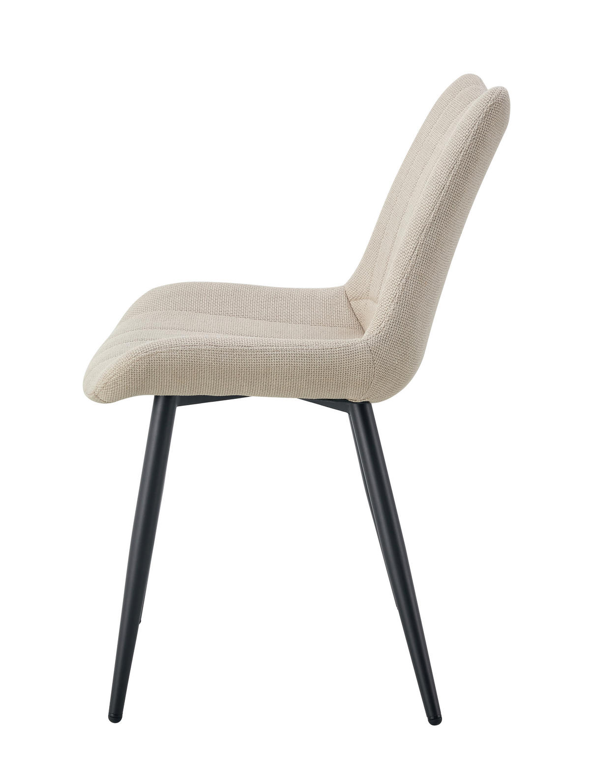 STUHL-SET 2 Stück  in Webstoff  - Creme/Schwarz, MODERN, Textil/Metall (53/86/59cm) - MID.YOU