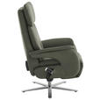 RELAXSESSEL in Leder Grau  - Edelstahlfarben/Grau, Design, Leder/Metall (70/124/85cm) - Cantus