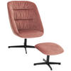 SESSELSET Samt Hocker    - Koralle/Schwarz, MODERN, Textil/Metall (70/98/75cm) - MID.YOU