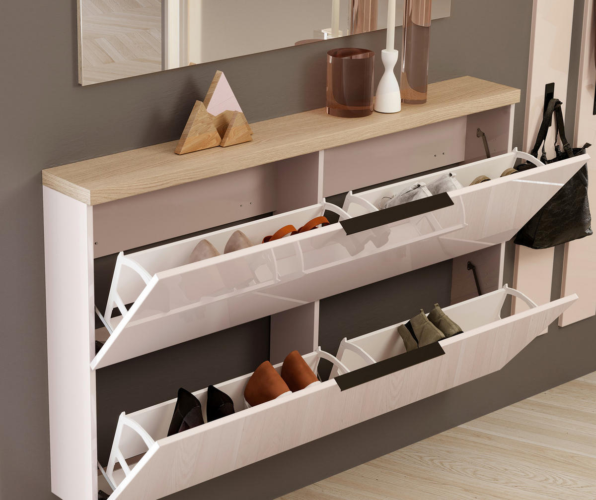 SCHUHKIPPER - Kaschmir/Eichefarben, Design, Holzwerkstoff/Metall (140/82/19cm) - Xora