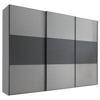 SCHWEBETÜRENSCHRANK in Anthrazit, Hellgrau  - Anthrazit/Hellgrau, Holzwerkstoff/Metall (280/222/68cm) - Moderano