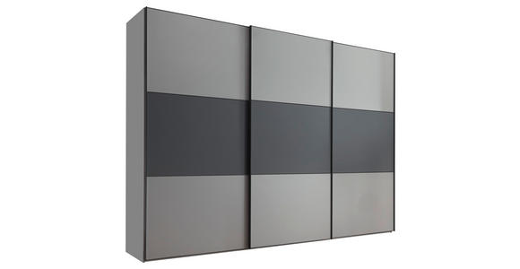 SCHWEBETÜRENSCHRANK 280/222/68 cm 3-türig Anthrazit, Hellgrau - Anthrazit/Hellgrau, Holzwerkstoff/Metall (280/222/68cm) - Moderano