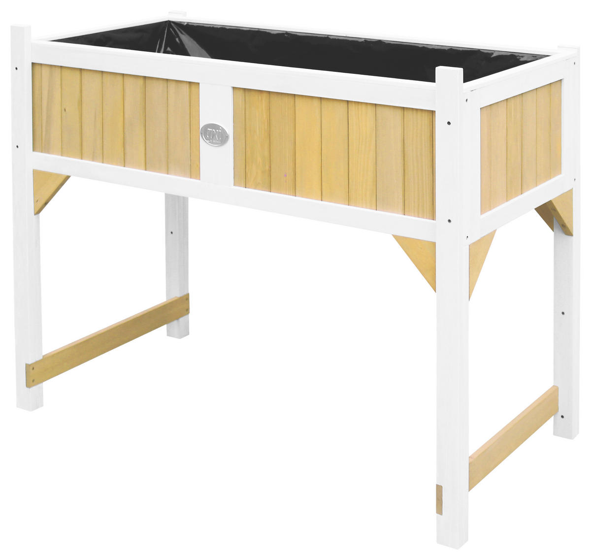 HOCHBEET AXI WEIß/BRAUN  - Schwarz/Braun, KONVENTIONELL, Holz (54/94/120cm) - Ambia Garden