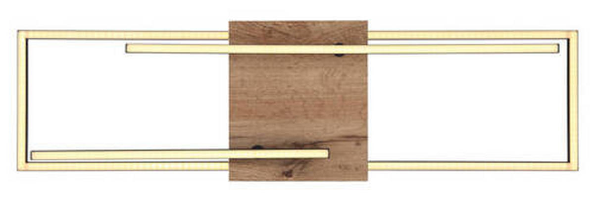 LED-DECKENLEUCHTE 24 W    80/20/11,5 cm  - Dunkelbraun/Opal, Design, Holzwerkstoff/Kunststoff (80/20/11,5cm) - Globo