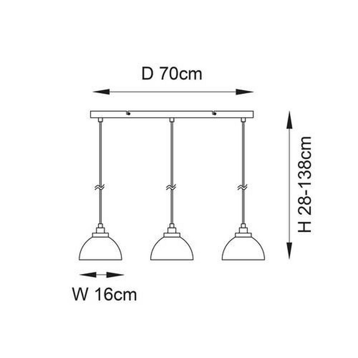 HÄNGELEUCHTE 70/16/138 cm  - Chromfarben, Basics, Glas (70/16/138cm) - ENDON
