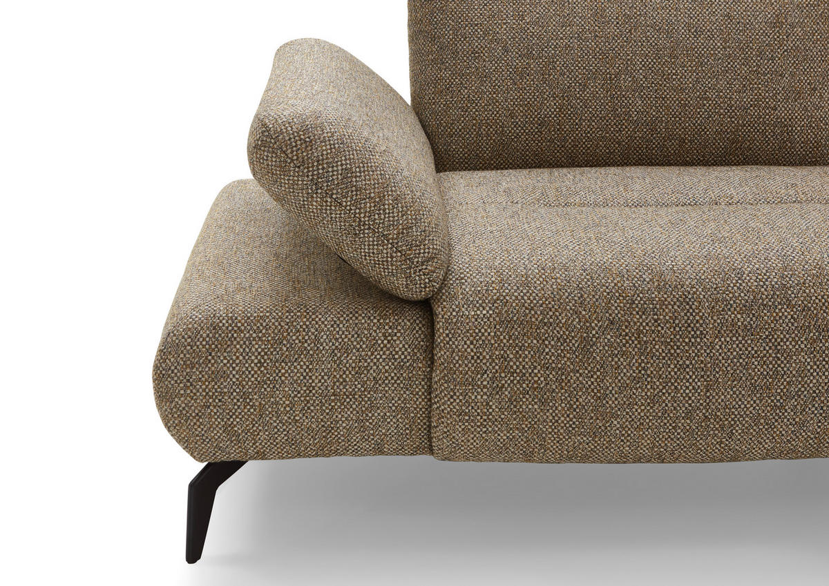 ECKSOFA in Webstoff Graubraun  - Graubraun/Schwarz, Design, Textil/Metall (223/290cm) - Moderano