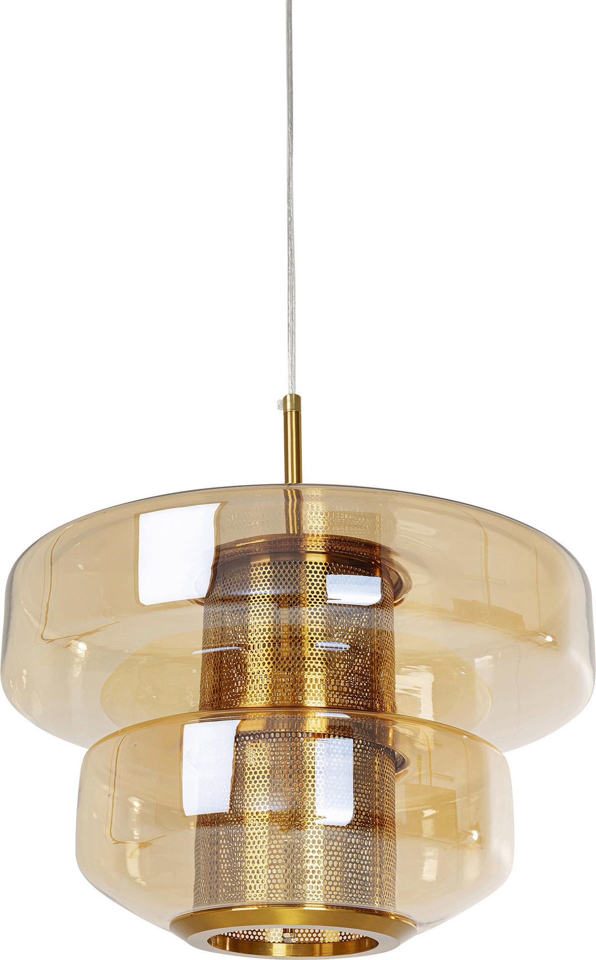 HÄNGELEUCHTE 57697 Hängeleuchte Arcadia 34/180/34 cm  - Gelb, Design, Glas/Metall (34/180/34cm) - Kare-Design