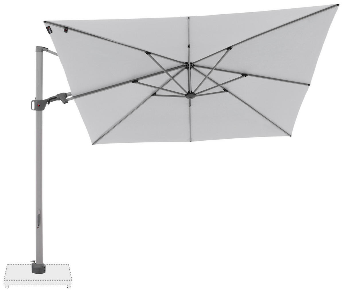 AMPELSCHIRM 275 cm Hellgrau  - Silberfarben/Hellgrau, KONVENTIONELL, Textil/Metall (275/275cm) - KNIRPS