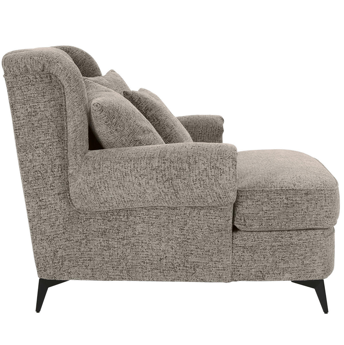 XXL-SESSEL in Chenille Graubraun  - Graubraun/Schwarz, Romantik / Landhaus, Textil/Metall (125/102/137cm) - Landscape