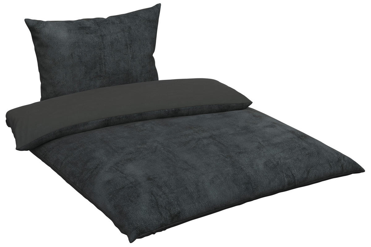 POSTEĽNÁ BIELIZEŇ - antracitová, Basics, textil (140/200cm) - Novel