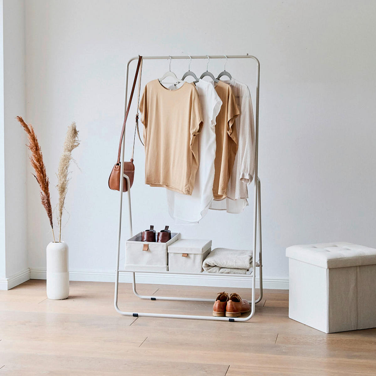 KLEIDERSTÄNDER in Greige   - Greige, Basics, Metall (75/44/140cm) - LOVE IT STORE IT