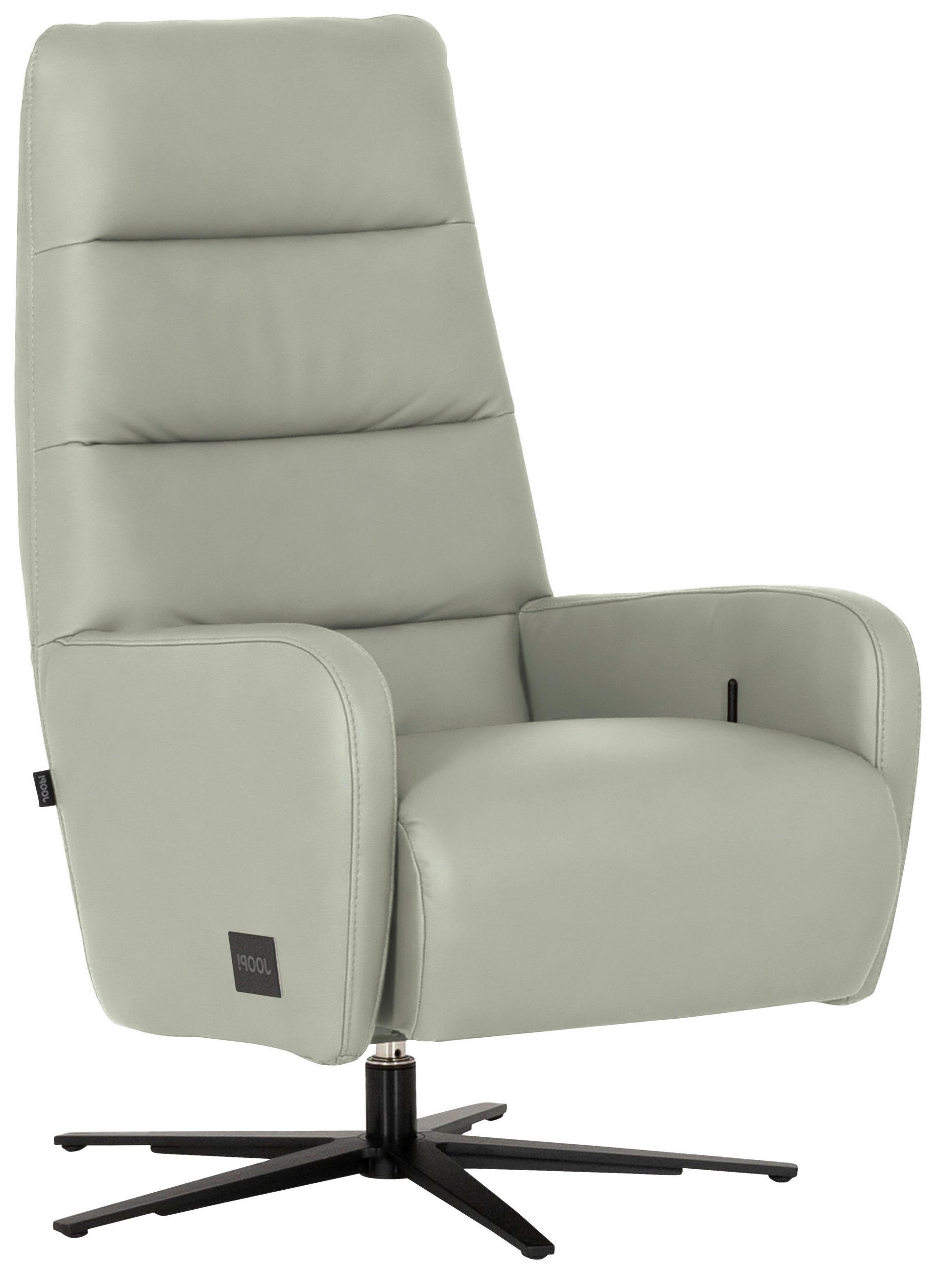RELAXSESSEL Leder Silberfarben  - Silberfarben/Schwarz, Modern, Leder/Metall (66/110/83cm) - Joop!
